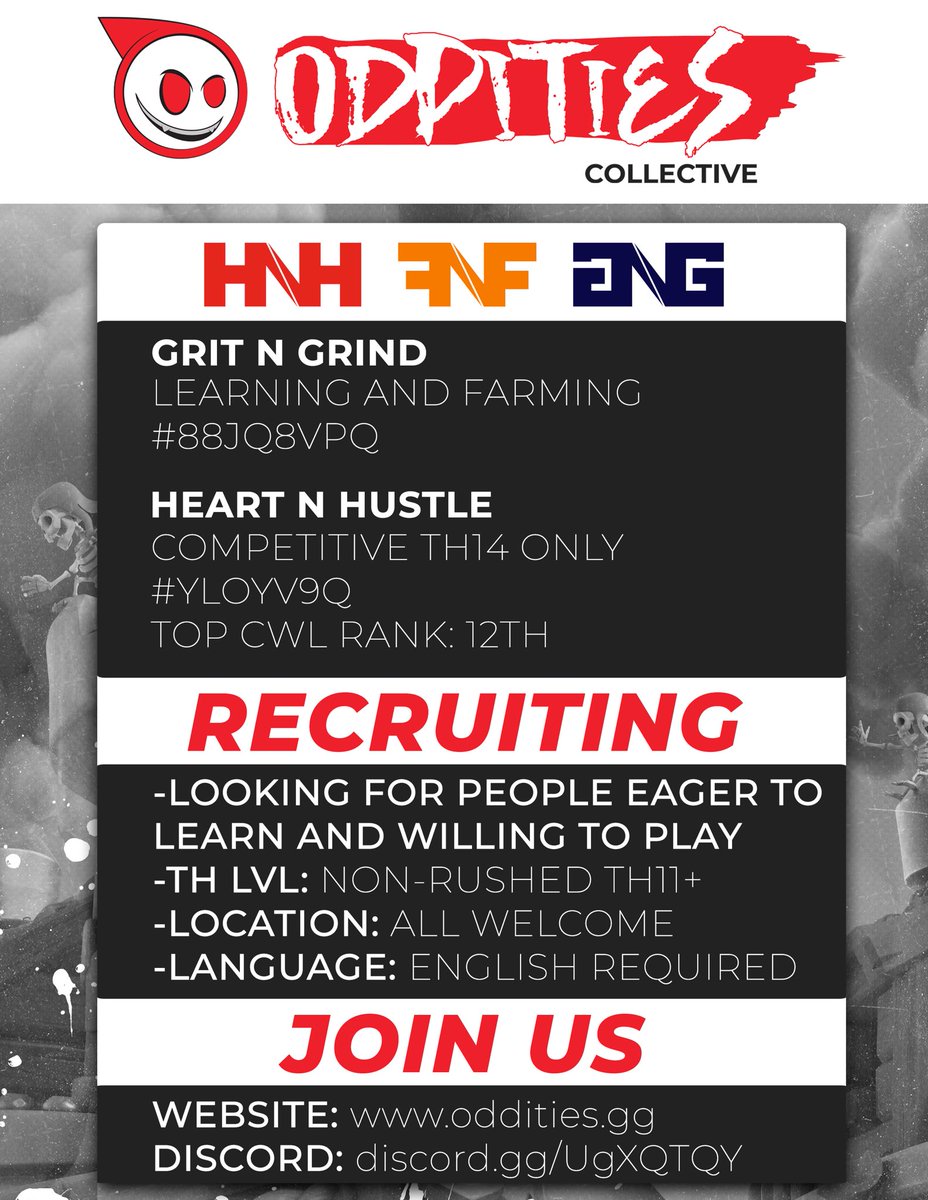 Looking for a clan?  Oddities Collective has a home for you!