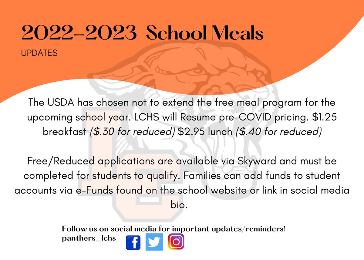 Due to these changes it is critical that you complete a free/reduced application for your child if you qualify. Electronic applications will be processed quickly and are available in Skyward. If you have any questions at all, contact Ms. Bivens at 865-988-1958.