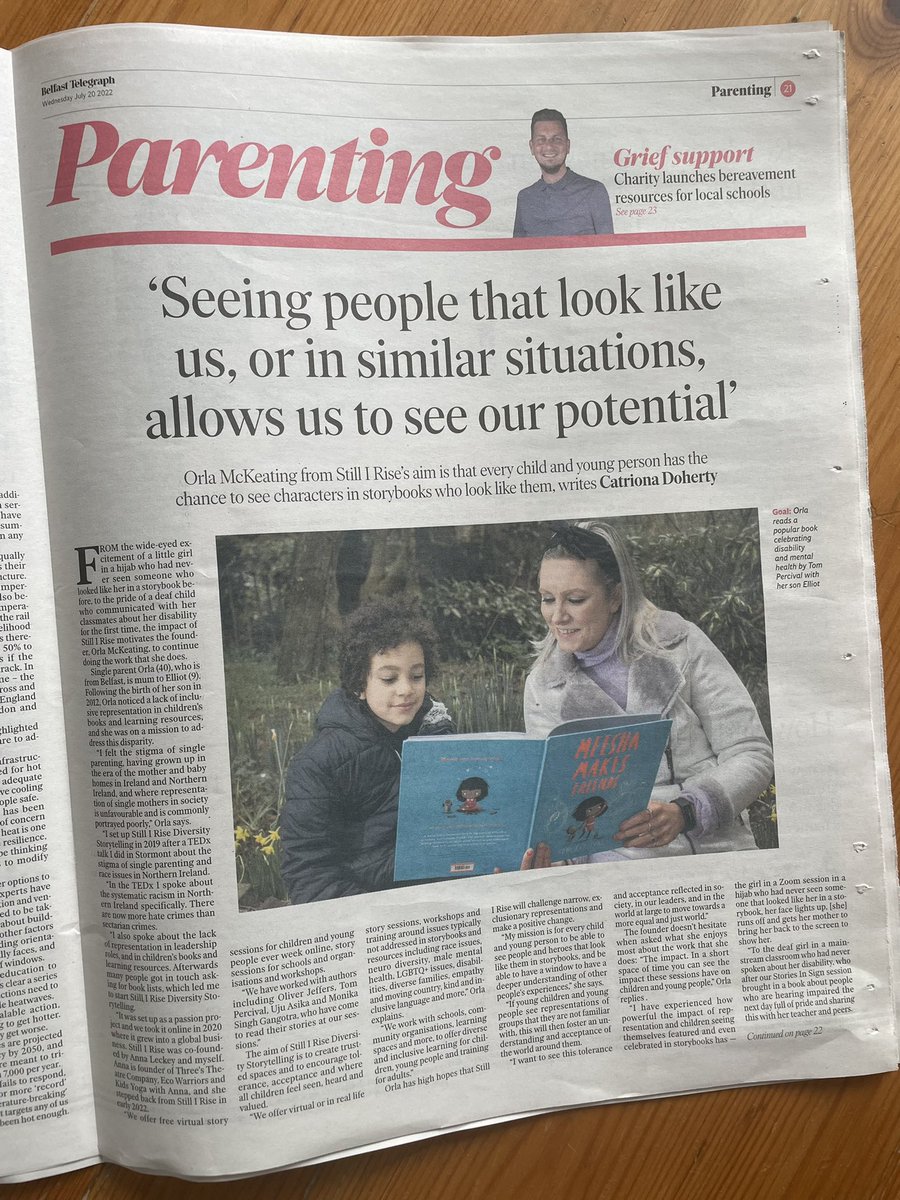 orla_mckeating's tweet photo. Thank you to the @BelTel for sharing my story with @StillTelling & the importance of #respresentation in children’s books … https://t.co/eDPPj98QCh