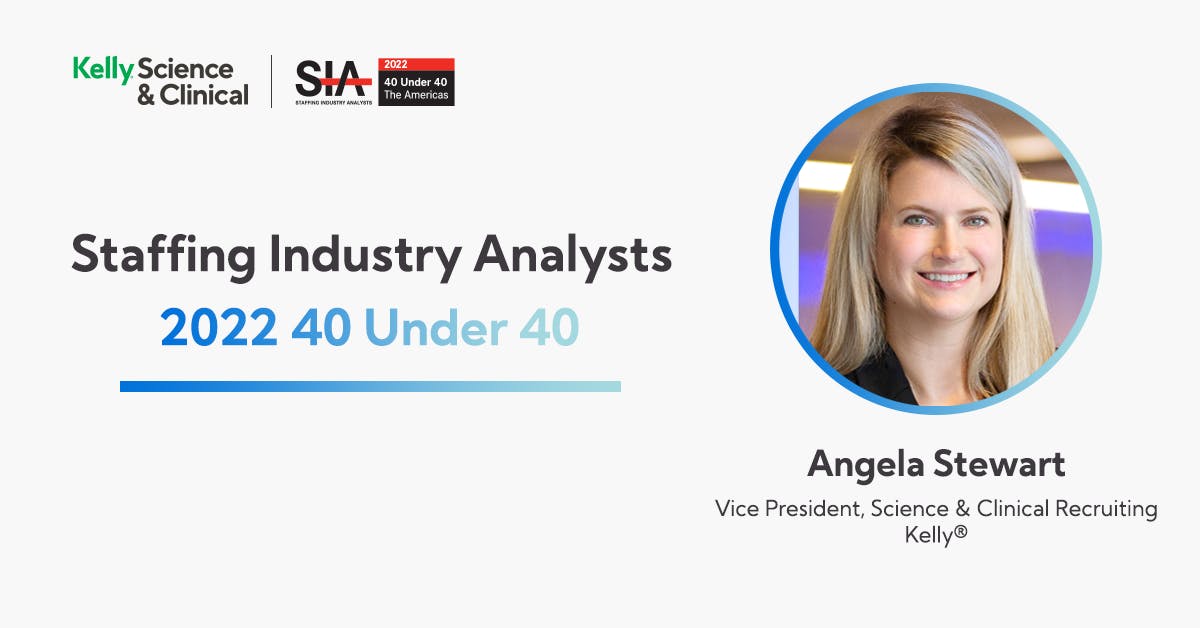 Tanya_ClinTrial's tweet image. Congratulations to my colleague Angela Stewart, VP of Science &amp;amp; Clinical Recruiting for @KellySciEngTech, on being named among @SIAnalysts' #40Under40! #ExpertsHiringExperts bit.ly/3RIsFsB