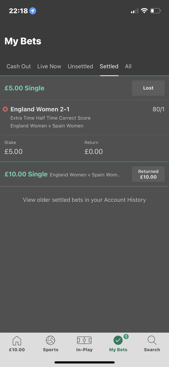 missingeyebrow's tweet photo. @bet365 This says I have lost but the bet was won?? https://t.co/rainoseUau