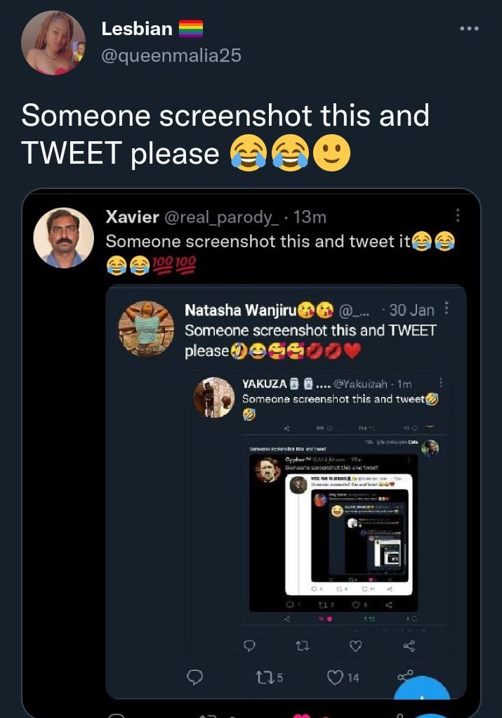 Someone screenshot this and tweet it 😁🤣💯