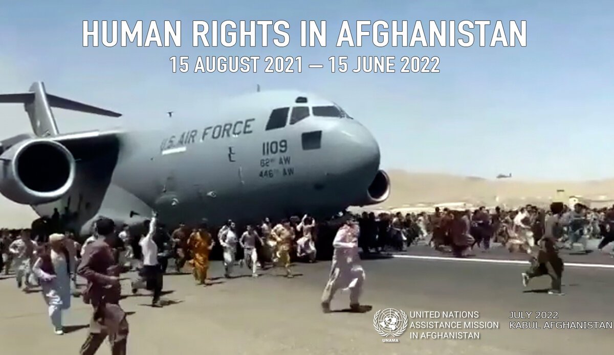 .<a href="/UNAMAnews/">UNAMA News</a> yesterday released 'Human rights in Afghanistan: 15 August 2021 – 15 June 2022', a report outlining the human rights situation in the country since the Taliban takeover. Full report here: unama.unmissions.org/un-releases-re…