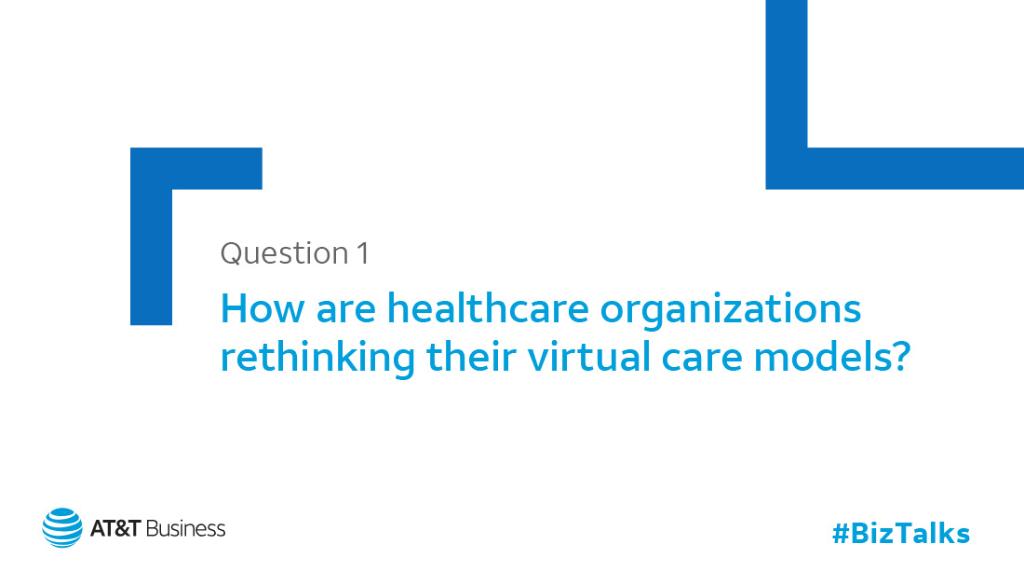 Q1: #Telehealth is here to stay. How are healthcare organizations rethinking their virtual care models? #BizTalks