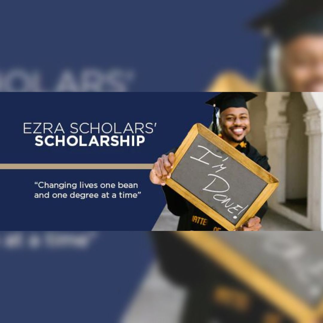 gamblemont's tweet photo. SCHOLARSHIP OPPORTUNITY

Ezra Scholars’ Scholarships assist students w/ payment of outstanding fees &amp; fines that may prevent them from returning to or graduating from their accredited college or university. 

To learn more, email scholarships@ezracoffee.com https://t.co/AXJtNYByGS