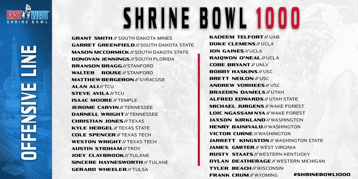 Big, strong and powerful💪

#ShrineBowl1000: Offensive Line

View Full List: shrinebowl.com/shrine-bowl-10…