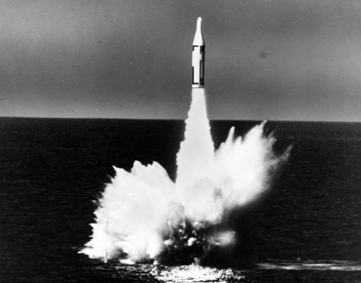 #OTD in 1960, with head of the Polaris program Rear Admiral William F. Raborn onboard, USS George Washington (SSN 598) made history when it successfully launched the first Polaris missile from a submerged submarine. #USNavy #SubmarineForce #NavalHistory