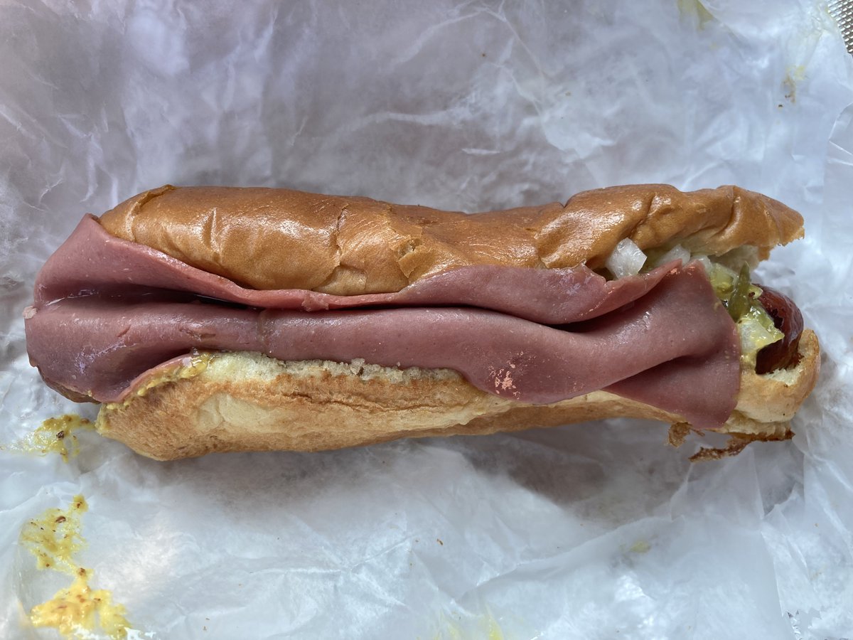 ScottWykoffWBAL's tweet photo. You know I’m living the dream on this #NationalHotDogDay enjoying a delicious @AttmansDeli Working Dog along #Baltimore’s famous #CornedBeefRow on #LombardStreet in @wbalradio NewsRadio News Car #2 !!!!!! @wbaltv11 @98Rock @JSS98Rock #AttmansDeli https://t.co/C3B1iP8tfr