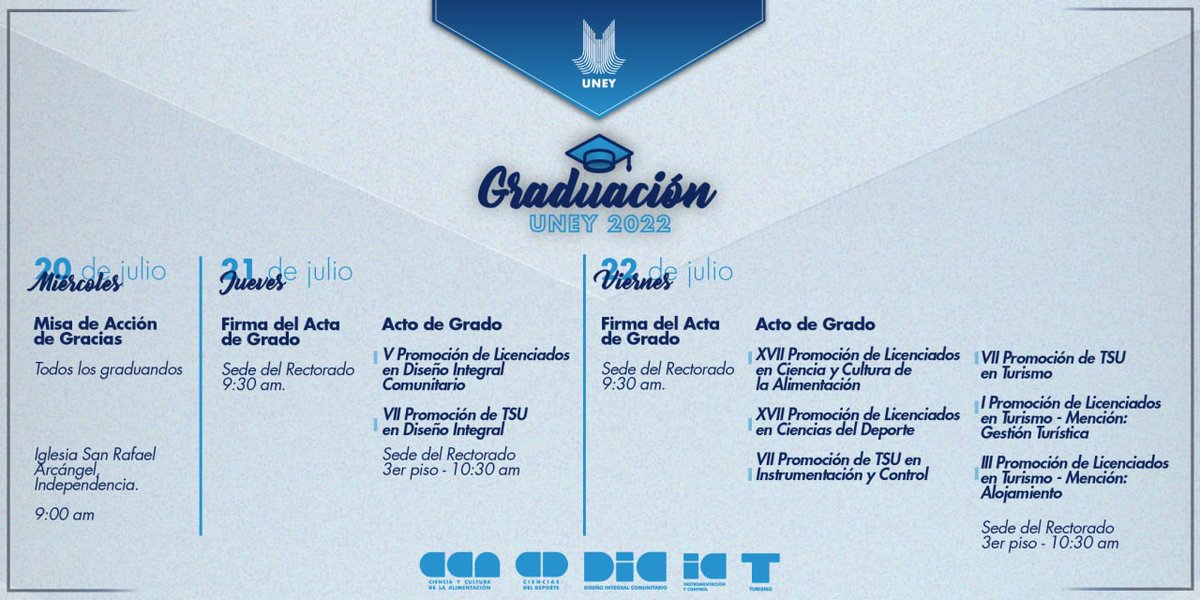 Mañana 21 de julio iniciará la entrega de títulos universitarios a la primera tanda de graduandos por parte de las autoridades de la <a href="/uney_oficial/">UNEY</a>, correspondiente a las actividades de grado 2022-II. <a href="/NicolasMaduro/">Nicolás Maduro</a>  @TibisayLucena8 <a href="/MedozaWullian/">Wullian Mendoza</a> <a href="/marioyovera/">Mario Yovera</a> <a href="/AbgManuel/">Manuel R. Muñoz B</a> <a href="/arbolve/">ArbolVe</a>