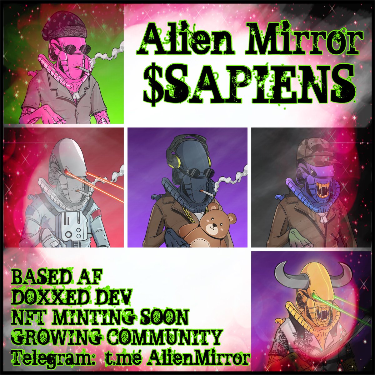 DaTradeMan's tweet photo. Great time load a bag of $Sapiens #AlienMirror @AlienMirrorERC Nice dip before it heads to $1m+ (Easy 10x) https://t.co/O8XoTOima2