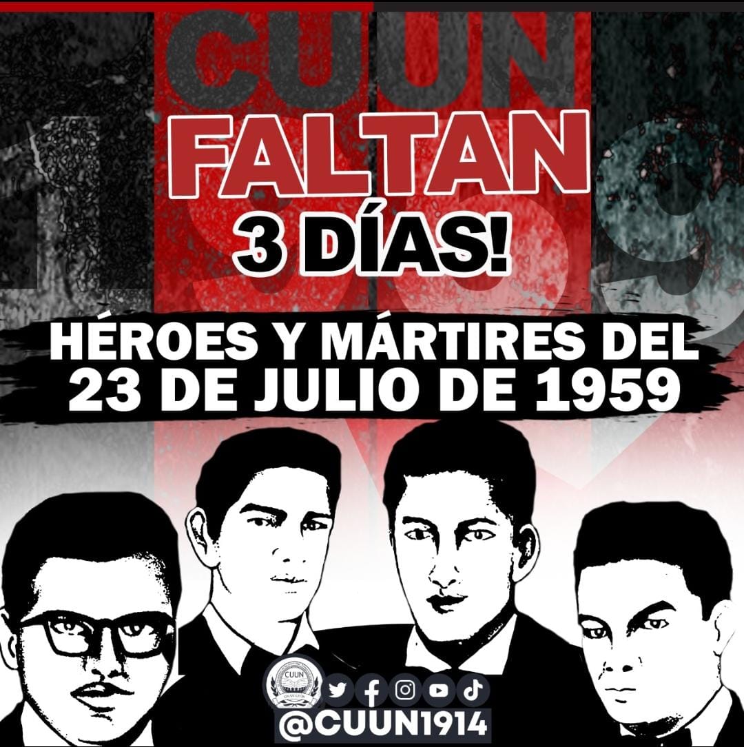 Un 23 de julio de 1959  la genocida guardia somocista abrió fuego contra la humanidad de miles de estudiantes que protestaban contra la Masacre del chaparral. #4319FuerzaDeVictorias #UnidosEnVictorias #SiproesUnanLeon