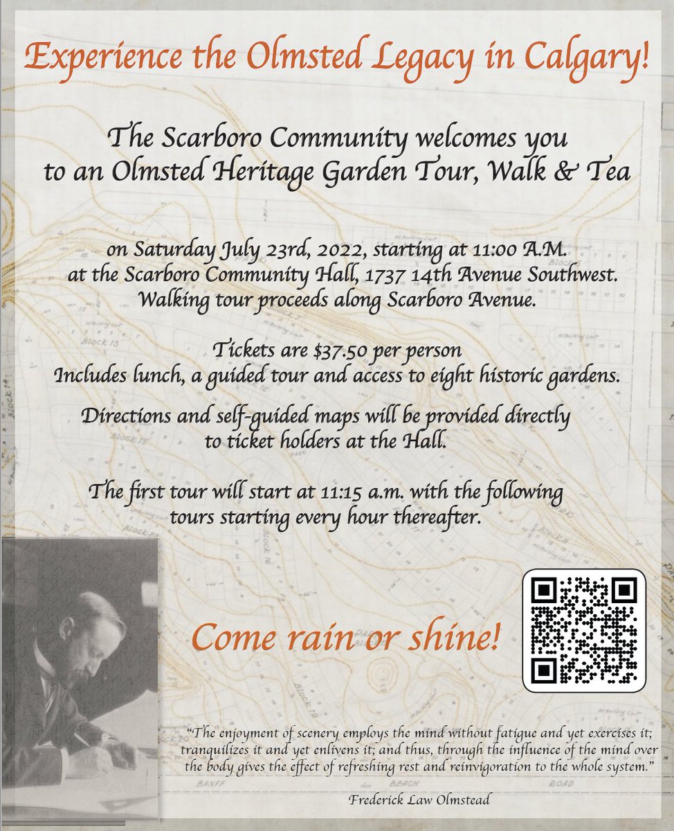 Join the Scarboro Community Association for an Olmsted heritage garden tour, walk and tea! To secure your spot and learn more, please visit: 

scarborocommunity.com/event-4839681

#FEDYYC #YYCCA #CalgaryCommunities