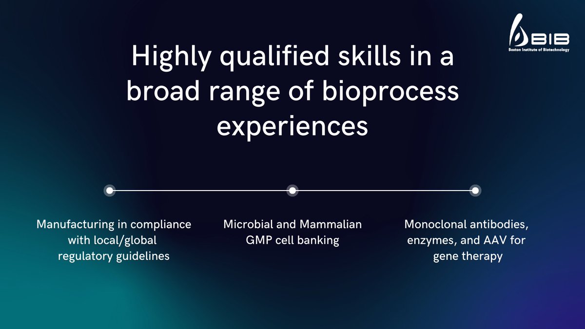 bostonbib's tweet photo. BIB has an international team with highly qualified skills in a broad range of bioprocess experiences. Cumulative experiences of mammalian and microbial GMP manufacturing production in #compliance with local &amp; global regulatory guidelines
https://t.co/1K5E6Msgn1

#biotech #cdmo https://t.co/Zat4TkMAfP