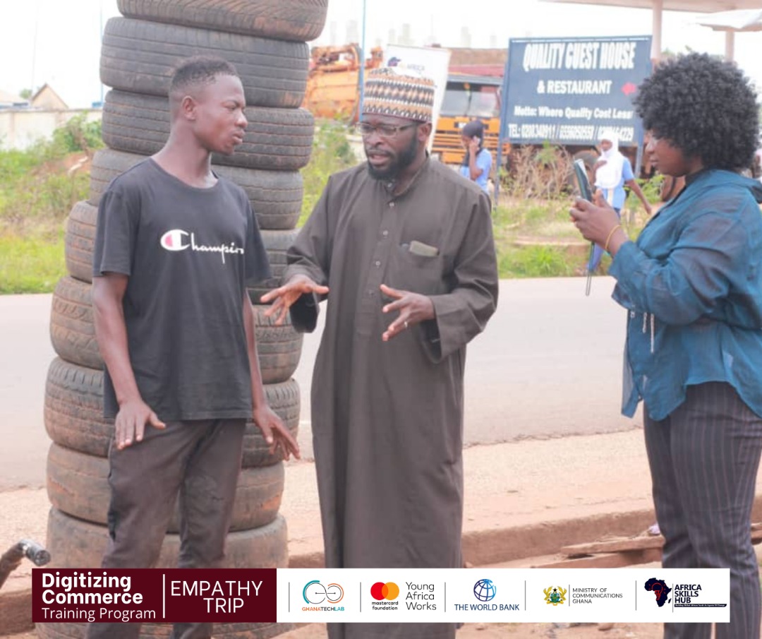 AfricaSkillsHub's tweet image. Under the @GhanaTechLab Base Innovation Program, trainees embarked on an empathy trip as part of the #DigitizingCommerce training activities.
The trip aimed to assist trainees in developing potent problem-solving skills to design creative solutions in their communities
#ASHImpact