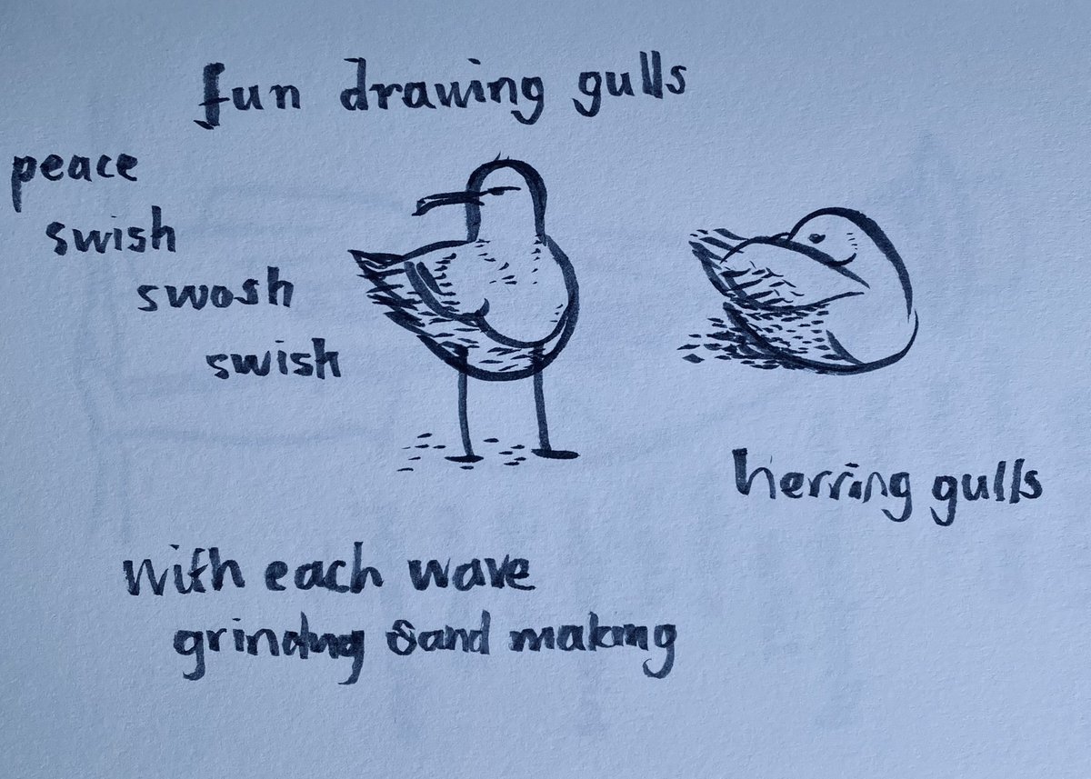 catherinebart00's tweet photo. @MayCar96708166 #artscft #adoodleaday Catching up with the doodles. Bit behind. Went to @TownerGallery again. Joined up for membership and saw ‘A life in art’ collection by Lucy Wertheim. Smashing. At beach produced some doodles. Brush pen. Beach drawing, might be good project. https://t.co/H2Ky24Sufx