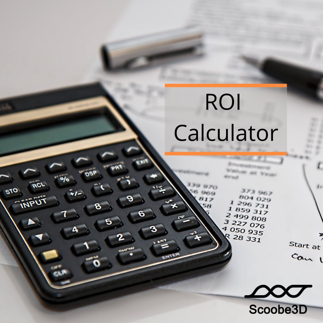 Scoobe3D's tweet photo. Is your 3D scanner profitable? 

With a #ROI (= Return on Investment) Calculator you can find out when the revenue of the 3D scanner exceeds its costs.

Calculate your ROI here: https://t.co/W9v8f68uz3

 #3dscanner #scoobe3D #3dscan #ROIcalculator https://t.co/NkVX7Lp14l