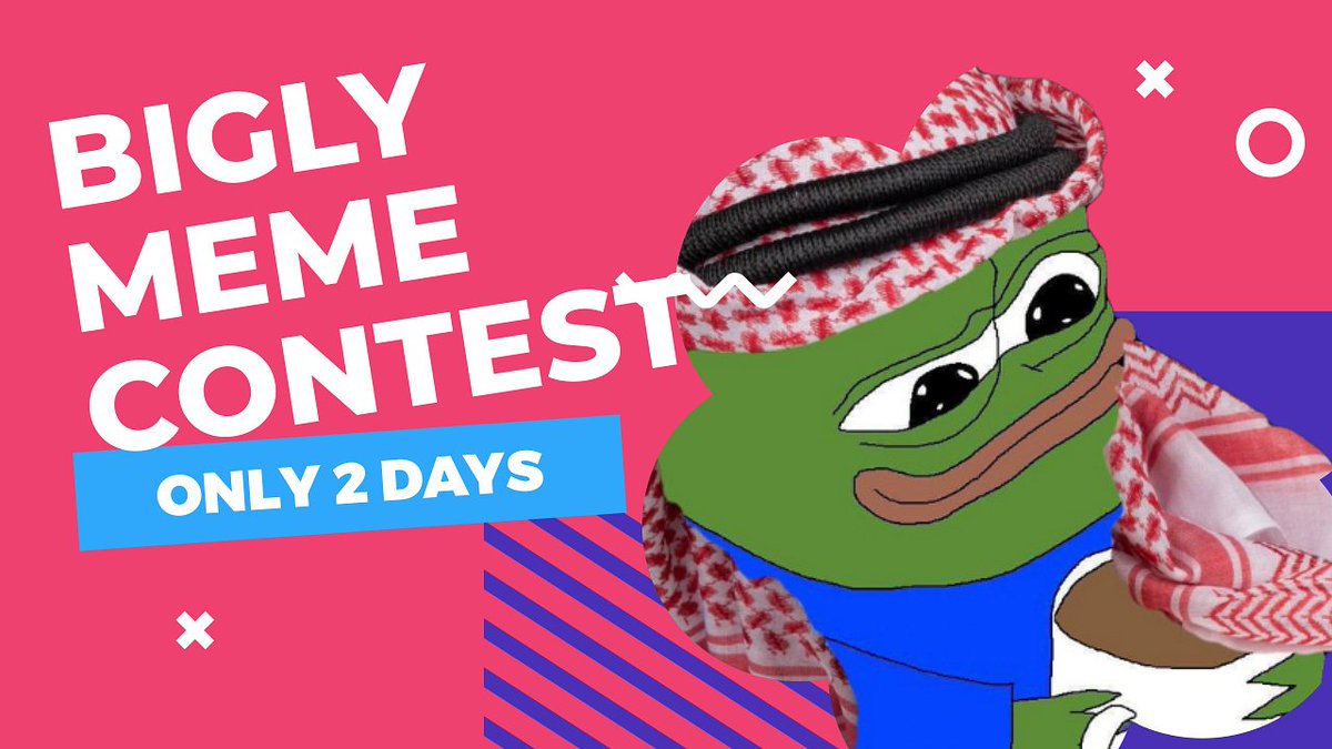 48hr $BIGLY meme contest!! 

- Join our telegram &amp; follow @BuyingBigly
- Retweet this tweet with #MemeContest &amp; tag $BIGLY @BuyingBigly &amp; 3 friends

- Add your $BIGLY entry under this tweet

- We will pick our top 3 based on style &amp; originality 😎 1st - $150 2nd - $100 3rd - $50