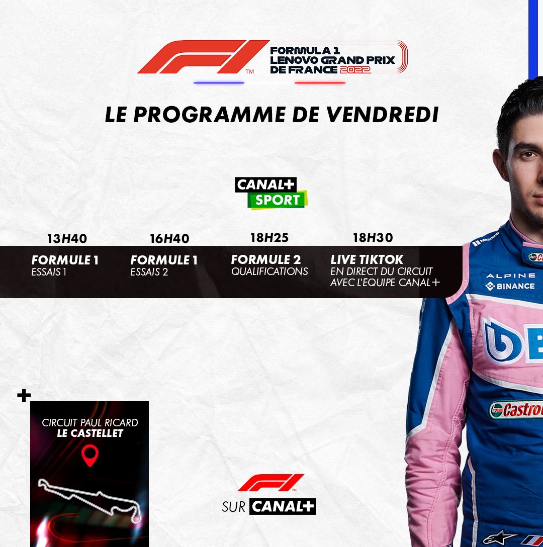 Julien_FEBREAU's tweet photo. 💥ALERTE ÉNOOOOORME PROGRAMME💥

C'est GIGANTESQUE , GARGANTUESQUE, PANTAGRUÉLIQUE...

Mais le GP de FRANCE méritait bien que l'on vous propose plus de 15H de LIVE ce Week-End sur les Antennes @canalplus et @myCANAL !

Au Menu : #F1, #F2, #WSeries, #PorscheSupercup, #Indycar ! 😍 https://t.co/rRD0NuseTe