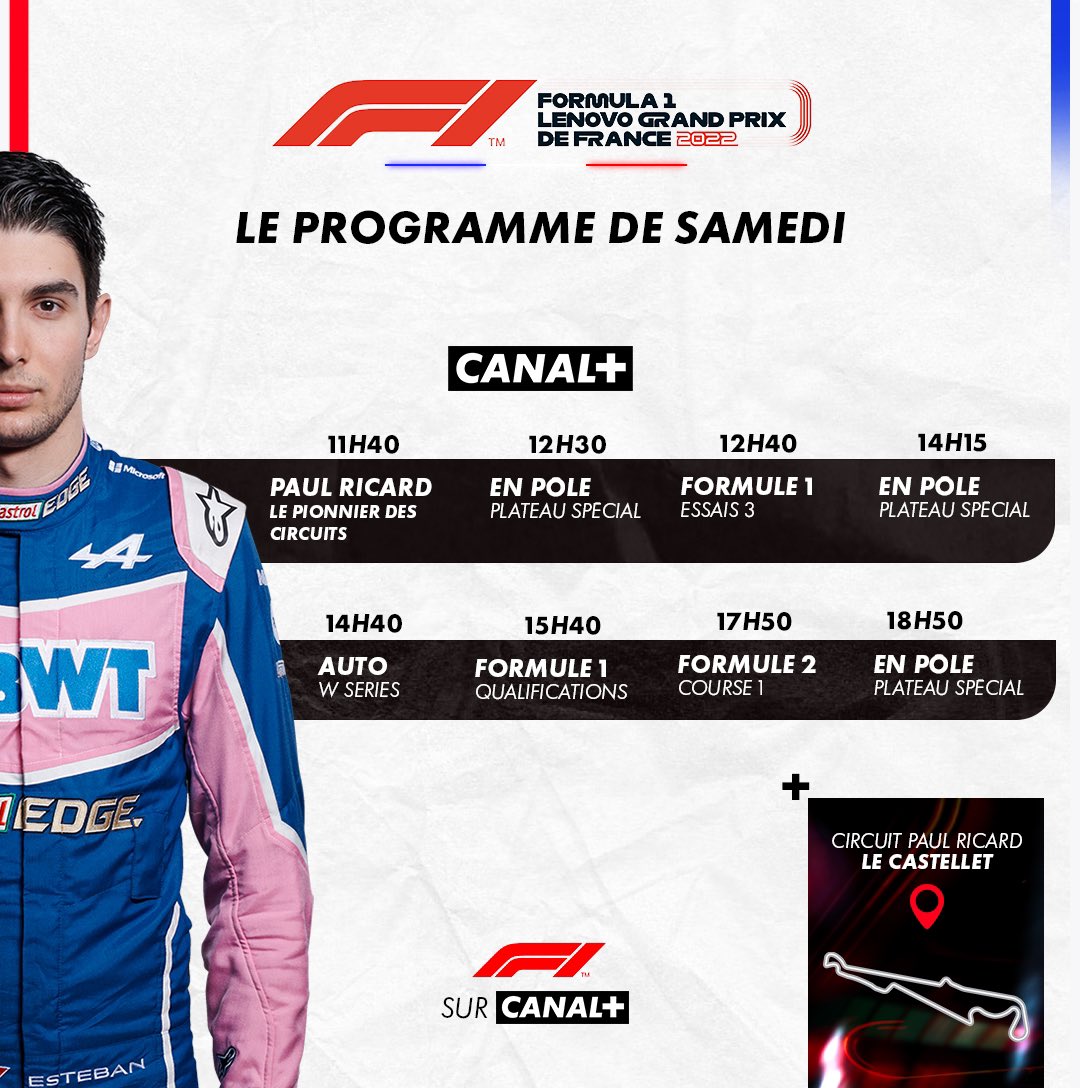 Julien_FEBREAU's tweet photo. 💥ALERTE ÉNOOOOORME PROGRAMME💥

C'est GIGANTESQUE , GARGANTUESQUE, PANTAGRUÉLIQUE...

Mais le GP de FRANCE méritait bien que l'on vous propose plus de 15H de LIVE ce Week-End sur les Antennes @canalplus et @myCANAL !

Au Menu : #F1, #F2, #WSeries, #PorscheSupercup, #Indycar ! 😍 https://t.co/rRD0NuseTe