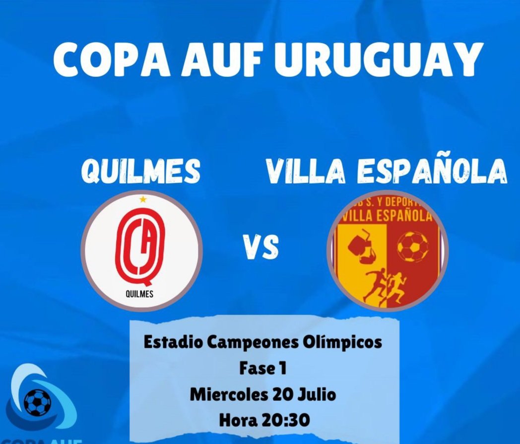 TercerRadio's tweet photo. Miérc⚽️les de @CopaAUFUruguay por @fmflorida89_3 
@club_quilmes recibe a @VillaEspOficial 
20hs la previa
20y30hs relata @SSarla 
Comenta José Fidel Diaz junto a todo el equipo de la 📻 
Nos escuchas en todo el 🌏
 👉 https://t.co/ChRx65TflG
⚽️Somos el fútbol!! https://t.co/edaXiaYXVY