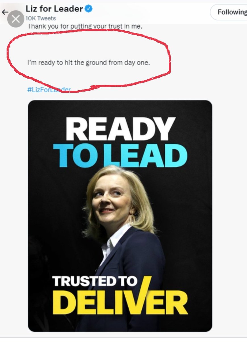 LeesonFischer's tweet photo. Yes Liz, probably not the phrase you intended to use, but perhaps more accurate. 

Like a skydiver with a faulty parachute 🤣

#ToryLeadershipContest https://t.co/2STnabgxCT