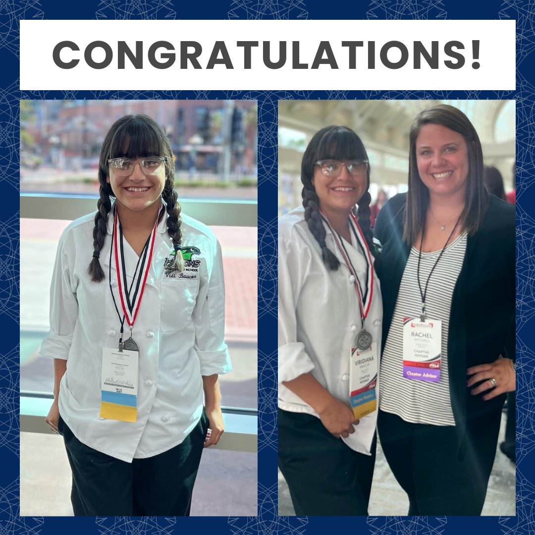 Congrats to <a href="/SHSFalcons/">Staley High School</a>' Viridiana Bawcom! Viridiana seared her name into Staley history books by placing first at the FCCLA Missouri State Culinary Competition and moving on to earn a silver medal at the national competition in San Diego, California. Great work, Viridiana!