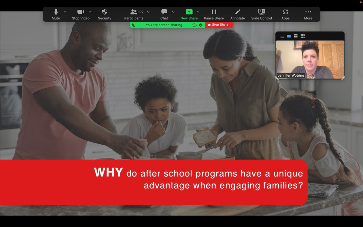 What an fantastic group of almost 200 virtual attendees for my session “The 5Ws (and 1 H) of Family Engagement in Afterschool Programs” at the 21stCCLC Summer Symposium. @EdVGroup #afterschoolmatters #wvfec