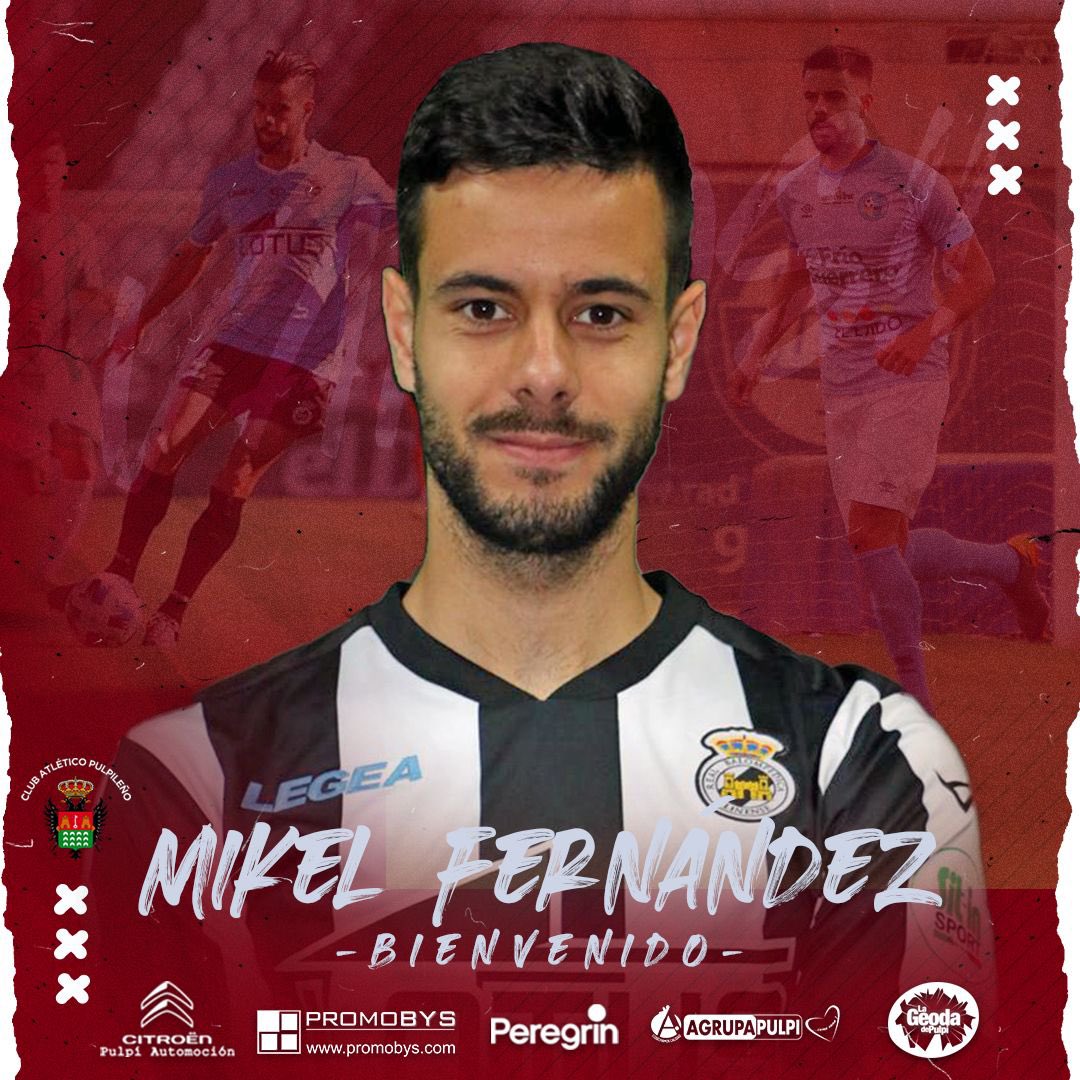 pulpileatletico's tweet photo. COMUNICADO OFICIAL |  Mikel Fernández (@mikel1fer ) firma como jugador del CA Pulpileño. 

Defensa central con más de 170 partidos entre 2B y 2RFEF, aportará gran salida de balón y juego aéreo. 

¡Mucha suerte, Mikel! 🍀 

#VamosPulpileño🔴⚫ https://t.co/8JQ50ndkLi