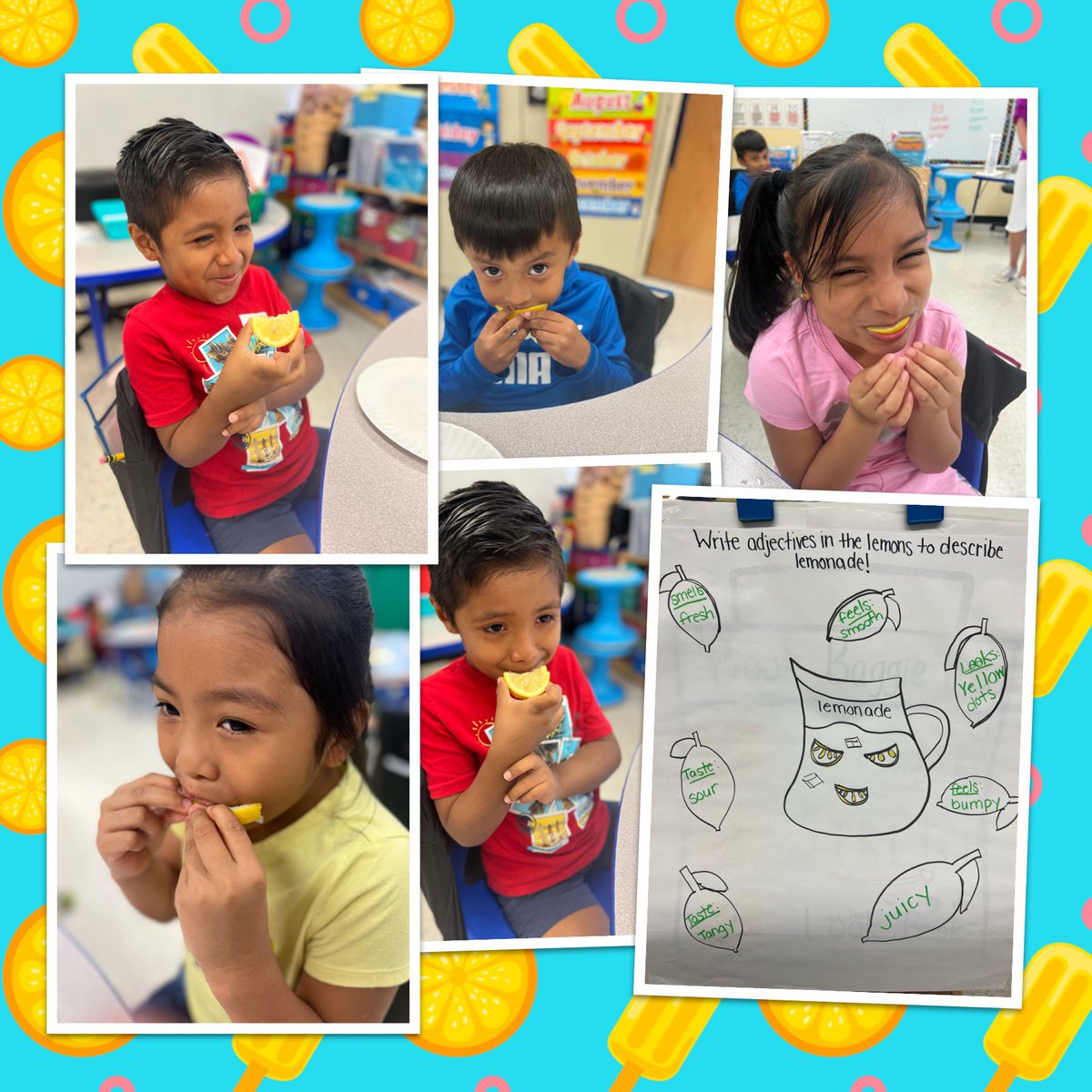 mrs_portelli's tweet photo. What a Wednesday! From math to building our lemonade stand- Team 304 is unstoppable! Also check out our lemon taste from Tuesday and our adjective ✍️ #RBBisBIA @rbbsummer @rbpsEAGLES https://t.co/v7rVamCBqj