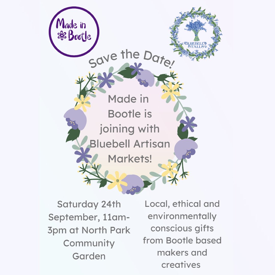 Exciting news! We’ll be back with our markets on September 24th! And this time, joined by <a href="/Bluebell_stalls/">Bluebell Artisan Markets</a> ! Susie will be helping us make the market bigger, better ( and dare we say… more organised?! ). Held at North Park community garden, Between 11am-3pm ⭐️