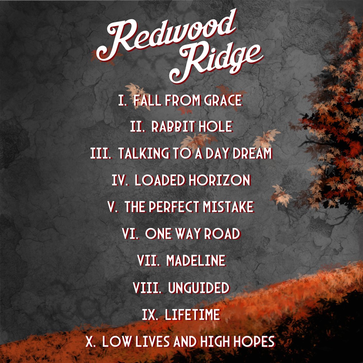 With less than 48 hours to go until the album launch, here's a sneak peak at the album's track list. You can Pre-Save the album straight to your playlist now via this link - emubands.ffm.to/redwoodridge

We're ecstatic for you all to hear this in it's entirety. Roll on Friday! 🎸🥁🎤
