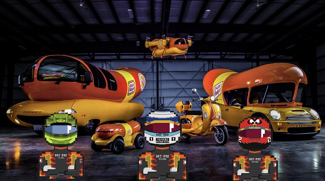 Having some fun in the #TeamSmoky garage these last few days…a celebratory nod to the @TeamSmokyYYC founder and some Smoky fun…may have to send the squad out to raid all the other @DriverzNFT team cities…#GetEmWhileTheyreHot #BigSmokys #YYC #HotDogChampion🌭🏆 <a href="/DiabloIncognit0/">Diablito</a>