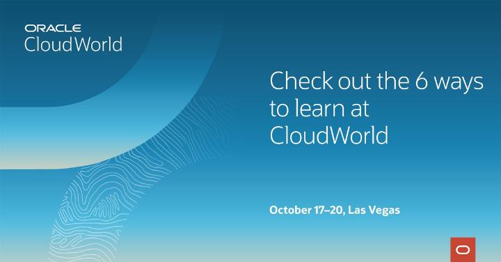 cwcoracle's tweet photo. Discover all the ways you can boost your knowledge and build your skills at @CloudWorld. https://t.co/HXDiVG9UE9 #OCW https://t.co/JM3SOzyWYw
