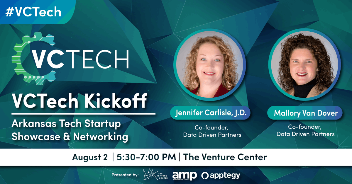 VentureCenter's tweet photo. Welcome to VCTech, our new meetup brought to you in partnership with @amppob & @Apptegy designed especially for Arkansas-based tech startups to network with each other and our community!
Register here: https://t.co/iFbeYX49kn
#VCTech #Arkansas #techstartups #networking https://t.co/vTpBdbkXUs