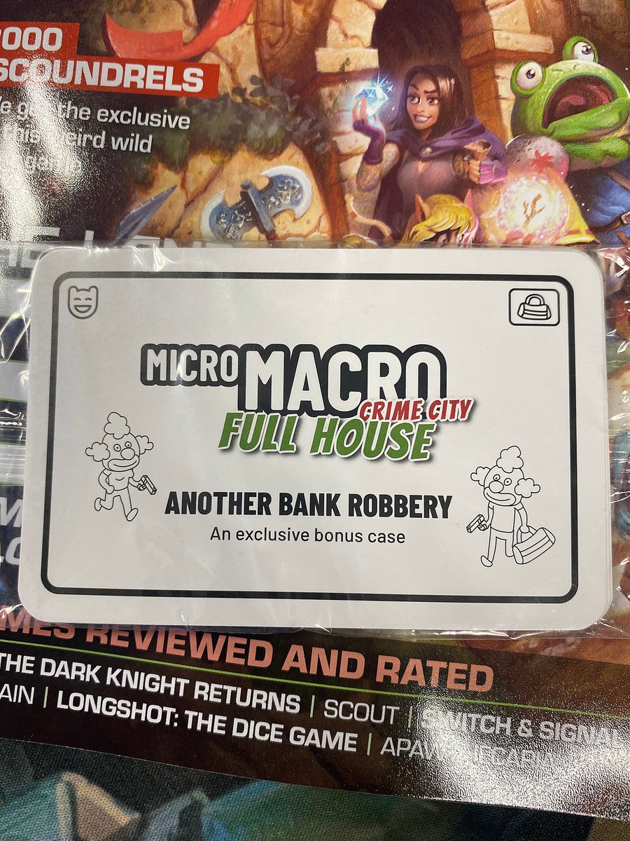 TabletopMag's tweet photo. Find an exclusive bonus case for Micro Macro Crime City Full House on the cover of issue 69 of Tabletop Gaming magazine! https://t.co/II3OU2SBFs
#micromacro #tabletopgaming #tabletopgamingmagazine #micromacrocrimecity #fullhouse #magazine https://t.co/0g49VRHW1a