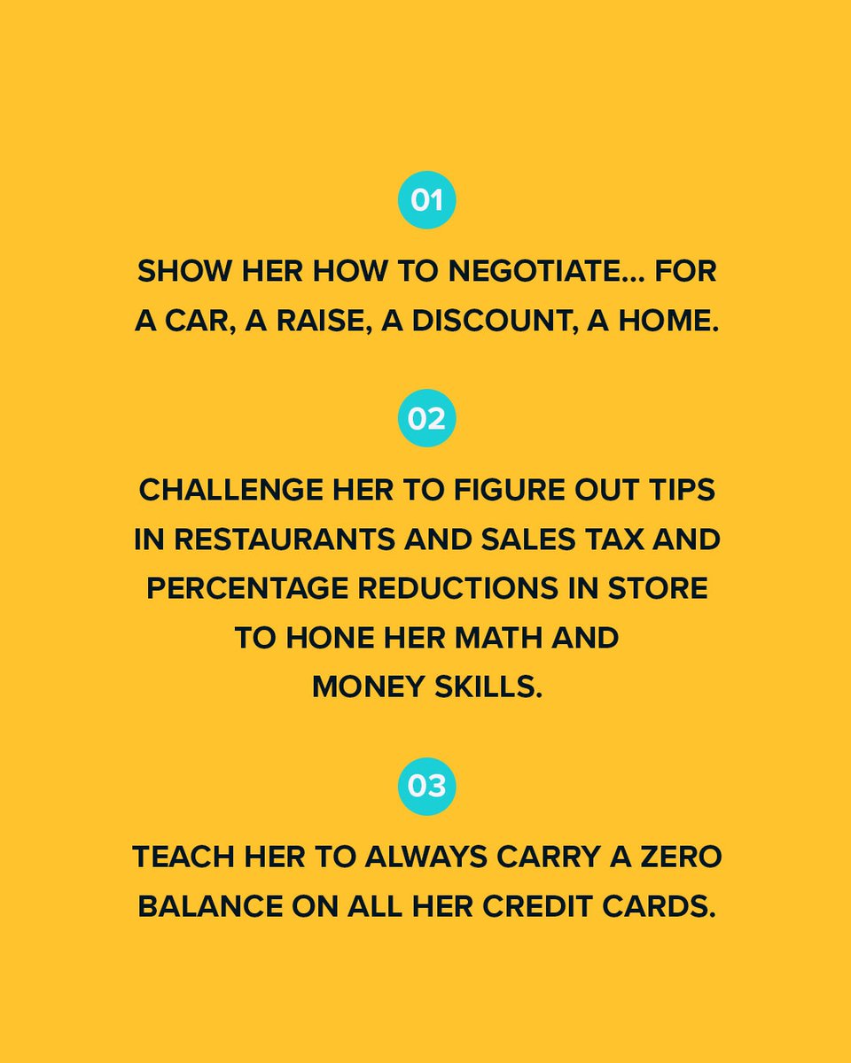 harryhharrisonj's tweet photo. Want to talk to your daughter about the importance of money and being financially stable? Show her how to negotiate, challenge her to figure out tips, teach her about credit cards, remind her she’s been blessed by God, and teach her not to be afraid of financial fears. https://t.co/ATiQEI7ihR