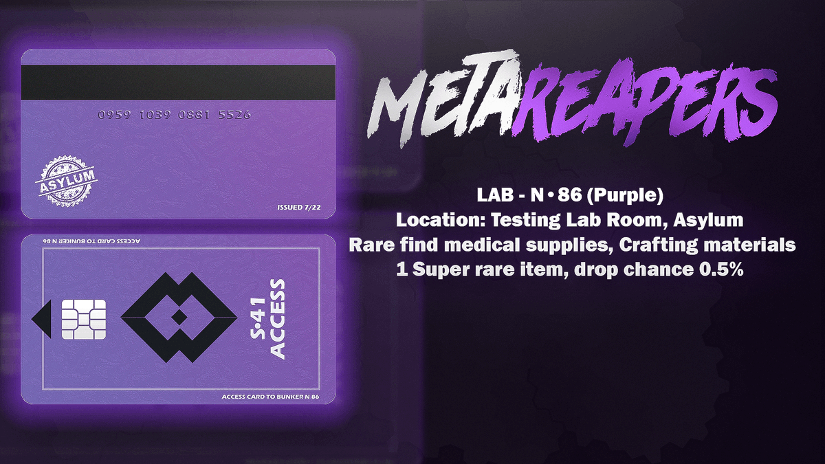 TheMetaReapers's tweet photo. Check out the Purple KeyCard.

While playing MetaReapers Multiplayer Mode, you will find locked rooms. This is your key to entry💜

#videogames #games #GameStopNFT #NFTs #NFTCollection #NFTGiveaways #NFTartwork #NFTProject #NFTdrop #NFTGames https://t.co/xl8Nh1Anm0