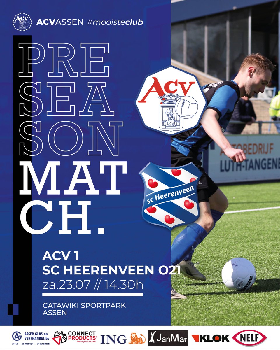📝 𝐕𝐎𝐎𝐑𝐁𝐄𝐒𝐂𝐇𝐎𝐔𝐖𝐈𝐍𝐆 | ACV oefent zaterdag tegen sc Heerenveen O21 #acvhee #mooisteclub

➡️ acvassen.nl/1/2831/acv-oef…