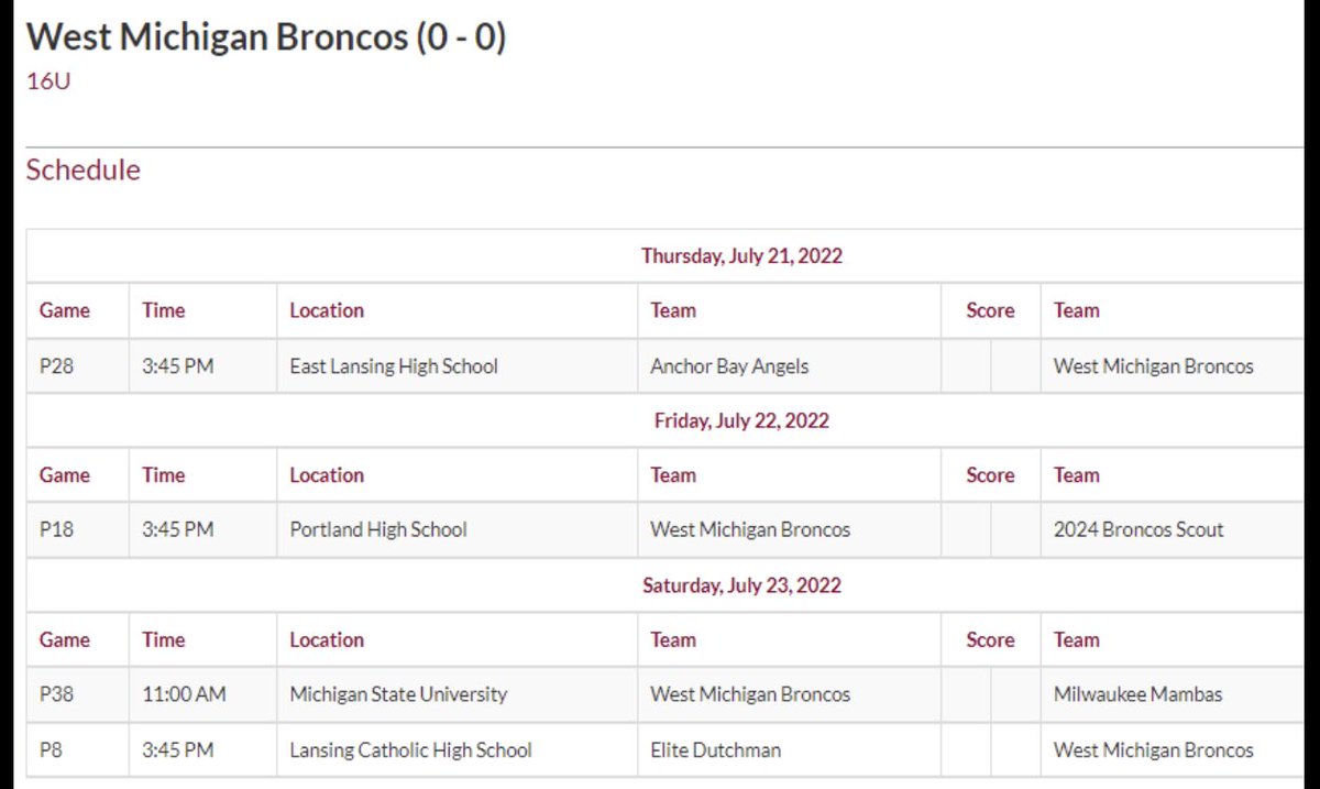 Steven Swope (@coachswope4) on Twitter photo West Michigan Broncos 16U Schedule- <a href="/michiganstateu/">MSU</a> 2022 All Scout World Series <a href="/PastimeBaseball/">Pastime Tournaments</a> <a href="/MSUBaseball/">Michigan State Baseball</a> <a href="/WMUBaseball/">Western Michigan Baseball</a> <a href="/CMUBaseball/">Central Michigan Baseball</a> <a href="/EMU_Baseball/">EMU Baseball</a> <a href="/umichbaseball/">Michigan Baseball</a> <a href="/NDBaseball/">Notre Dame Baseball</a> <a href="/Ohio_Baseball/">Ohio Baseball</a> <a href="/IndianaBase/">Indiana Baseball</a> <a href="/UIBaseball/">Iowa Baseball</a> <a href="/GVSUBaseball/">GVSU Baseball</a> <a href="/BGSU_Baseball/">BGSU Baseball</a> <a href="/SpiderBaseball/">Richmond Baseball</a> <a href="/ClemsonBaseball/">Clemson Baseball</a> West Michigan Broncos 16U Schedule- <a href="/michiganstateu/">MSU</a> 2022 All Scout World Series <a href="/PastimeBaseball/">Pastime Tournaments</a> <a href="/MSUBaseball/">Michigan State Baseball</a> <a href="/WMUBaseball/">Western Michigan Baseball</a> <a href="/CMUBaseball/">Central Michigan Baseball</a> <a href="/EMU_Baseball/">EMU Baseball</a> <a href="/umichbaseball/">Michigan Baseball</a> <a href="/NDBaseball/">Notre Dame Baseball</a> <a href="/Ohio_Baseball/">Ohio Baseball</a> <a href="/IndianaBase/">Indiana Baseball</a> <a href="/UIBaseball/">Iowa Baseball</a> <a href="/GVSUBaseball/">GVSU Baseball</a> <a href="/BGSU_Baseball/">BGSU Baseball</a> <a href="/SpiderBaseball/">Richmond Baseball</a> <a href="/ClemsonBaseball/">Clemson Baseball</a>