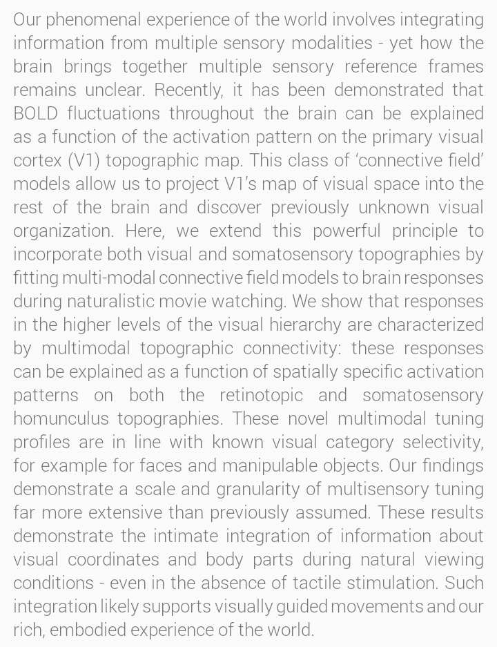 Nick_Hedger_Research (@hedgerresearch) on Twitter photo #ESCAN2022 Tomorrow I will talk about exciting work with <a href="/Tknapen/">Tomas Knapen</a> in which we use movie-watching data to reveal multi-modal interactions in body-selective lateral occipital cortex. There will be something in this talk for everyone! #ESCAN2022 Tomorrow I will talk about exciting work with <a href="/Tknapen/">Tomas Knapen</a> in which we use movie-watching data to reveal multi-modal interactions in body-selective lateral occipital cortex. There will be something in this talk for everyone!