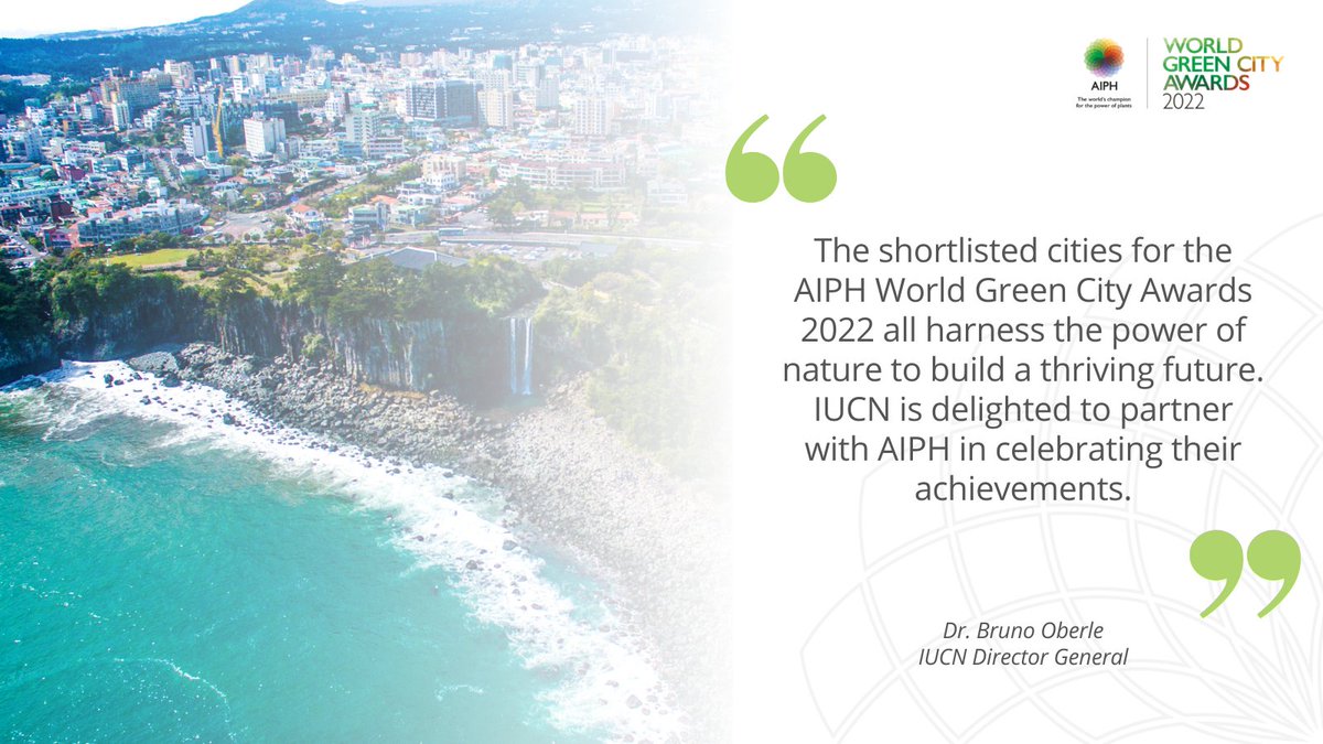 In collaboration with @IUCN, we are pleased to announce that the stage is set to showcase the winners of the AIPH #WorldGreenCityAwards 2022 The 14 Oct gala event seeks to inspire a legacy which champions the power of plants in building #greencities aiph.org/latest-news/wo…