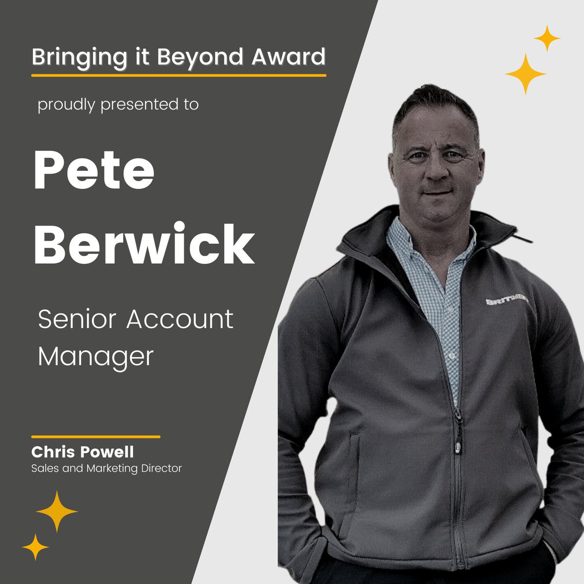 Britmet's tweet image. Congratulations to Pete Berwick, Senior Account Manager for receiving this month&apos;s Bringing It Beyond Award! 🏆

#TheBritmethod #lightweightroofing #roofingservices #roofingcompanies