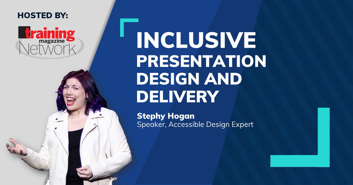 presentguild's tweet photo. Did you hear about our new partnership with #TrainingMagazineNetwork? They are hosting our upcoming session, Inclusive Presentation Design and Delivery, with #StephyHogan. 

Join the conversation about this incredibly important topic: https://t.co/8nZsQJMsoH https://t.co/kTwFPgdnV5