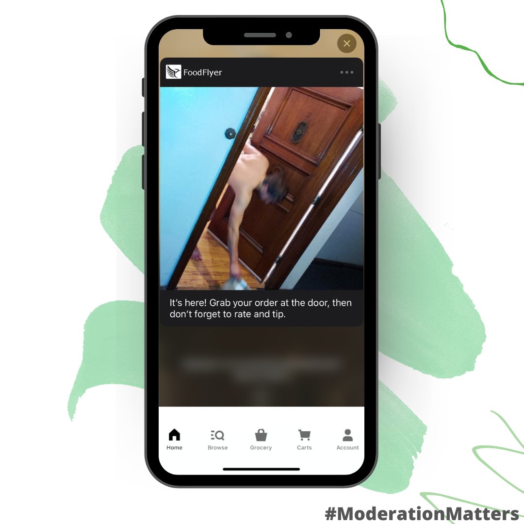 webpurify's tweet photo. When your delivery app's confirmation photo is awkwardly timed and auto-sends... 😳
#moderationmatters #wepreventthat #imagemoderation #webpurify https://t.co/ucFZFiXEJy