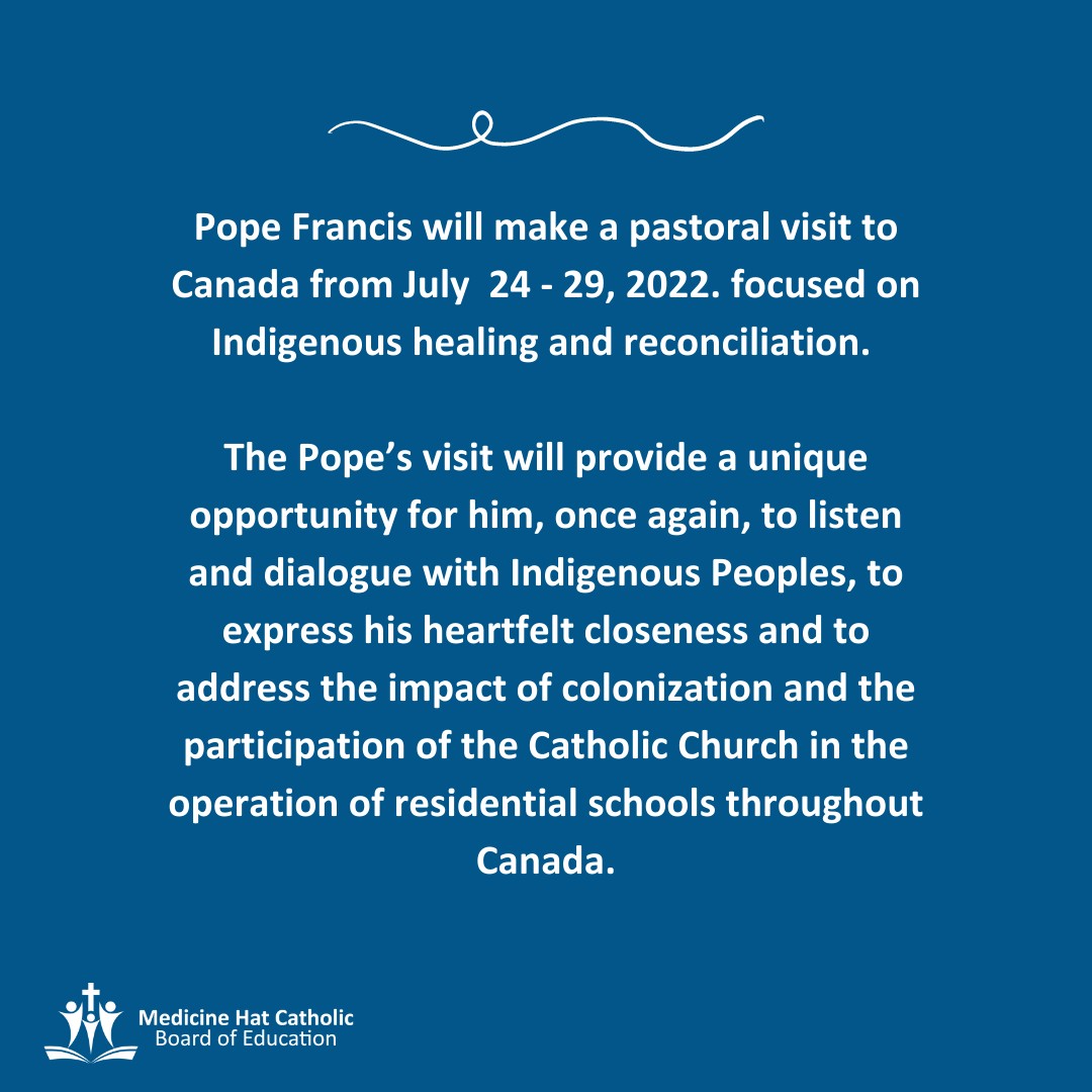 MHCatholic's tweet photo. We are looking forward to welcoming Pope Francis to Canada as he visits the Indigenous community, for more information, please visit https://t.co/HjuSzswe1m

@Pontifex  @calgarydiocese https://t.co/wJu4J1eKg7