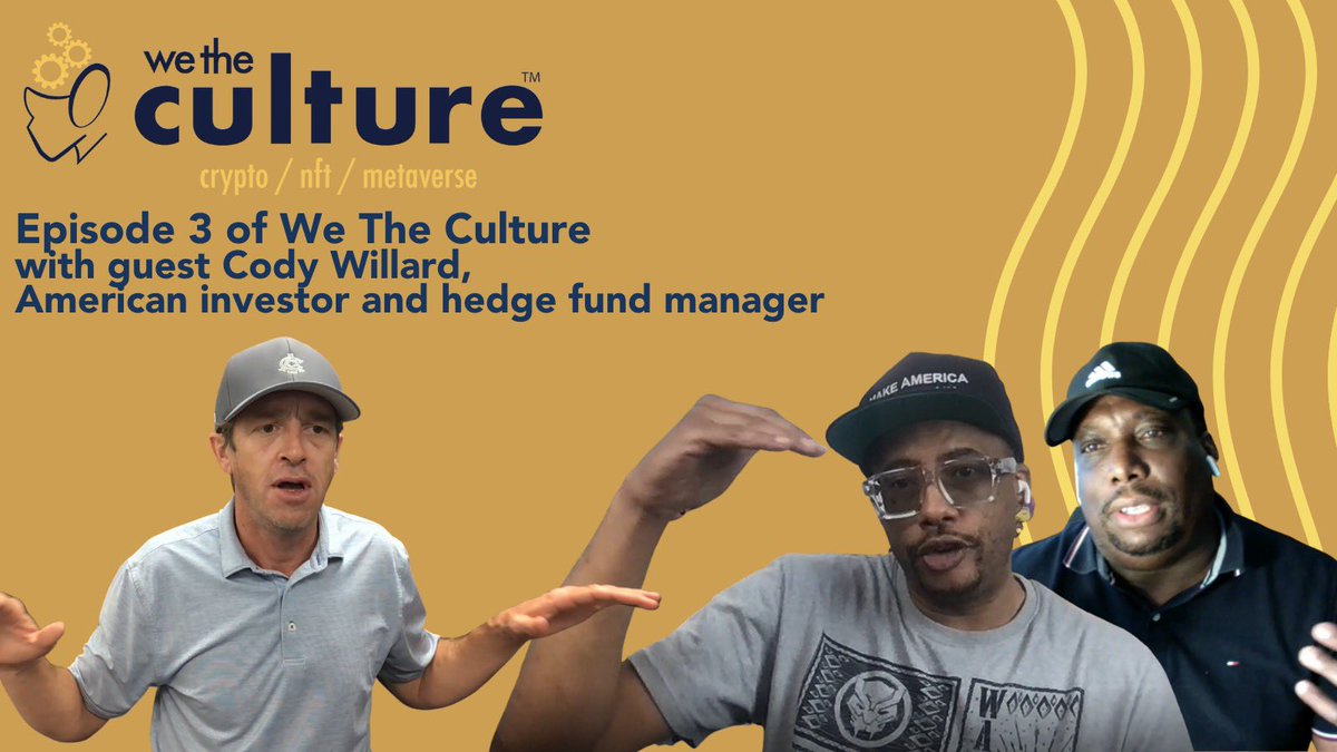 First came Bitcoin, then comes space?

Guest <a href="/codywillard/">Cody Willard</a> talks about the relationship space has with technology, cryptocurrency, and the next “gold rush.”

Join <a href="/themrwendell/">Mr. Wendell</a>, <a href="/Ronbap1/">Ron Baptiste</a> and Cody on episode 3 of We The Culture now! 

#Crypto #podcasts #Bitcoin