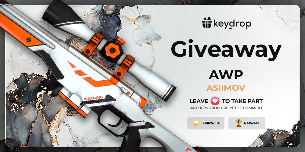 keydropcom's tweet photo. Giveaway on AWP | Asiimov 🎁

👊 Just leave ❤️ under the post! 
🌟 Follow us!
🏆 Retweet!
 
⏰ Wait 24 hours!

#freeskins #csgoskinsgiveaway #csgoskinsfree #giveaway #airdrop #csgocases #csgocase #csgoesport #skins #csgoskins #keydrop #keydropcom #csgo https://t.co/WI319wOUL4