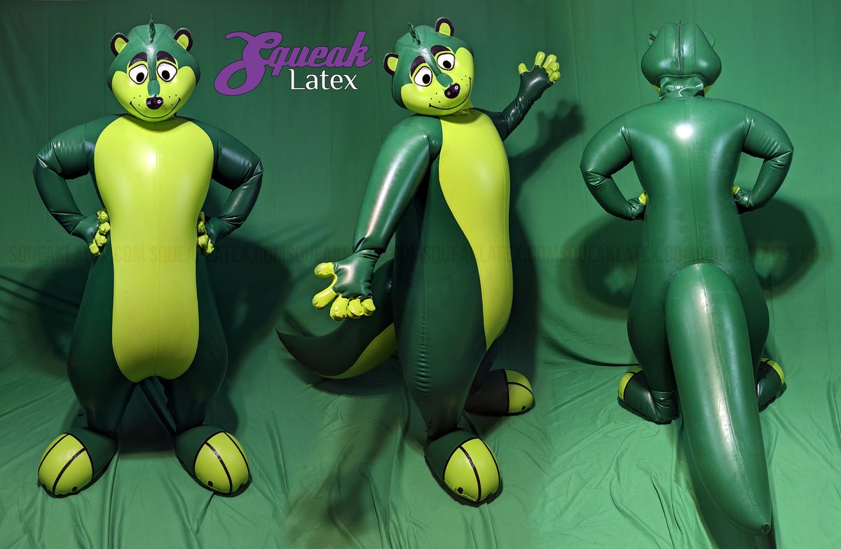 This green otter is off to their owner today! Was certainly the first all green otter we've created. A fun color combo.