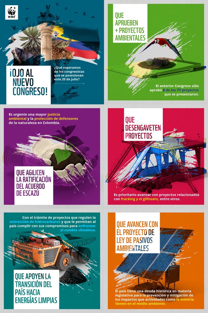 WWFColombia's tweet photo. Hoy #20DeJulio se instala el Congreso de la República🇨🇴 con 188 representantes en @CamaraColombia y 108 en @SenadoGovCo, y en tema ambiental🌳🦋el país demanda acciones urgentes⬇️

👩‍🌾Escazú
☀️Energías limpias
✅Pasivos ambientales
➕Proyectos aprobados
➖Engavetados
¿Se le miden? https://t.co/FHFPuNEDlO