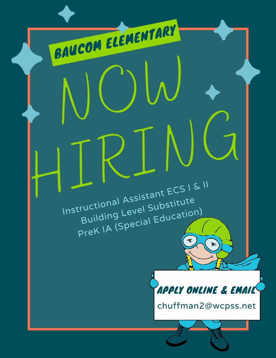We are looking for talented professionals to support our Extended Content Standards classes as well as our Special Education PreK class. We also need a building-level substitute who would work in the school daily.